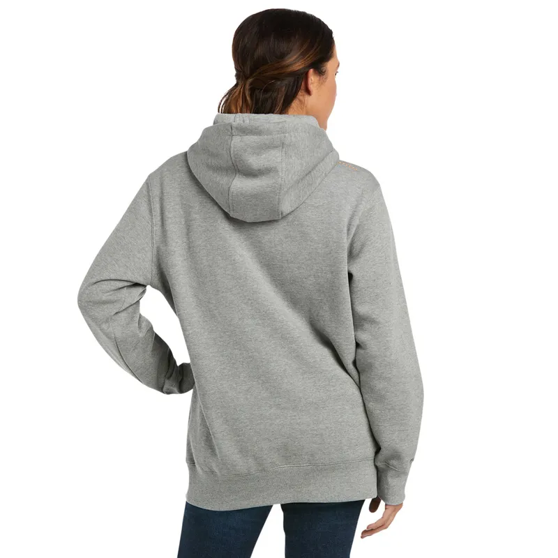 Ariat Rebar Graphic Ladies Hoodie - Heather Grey/Meadowbrook-1