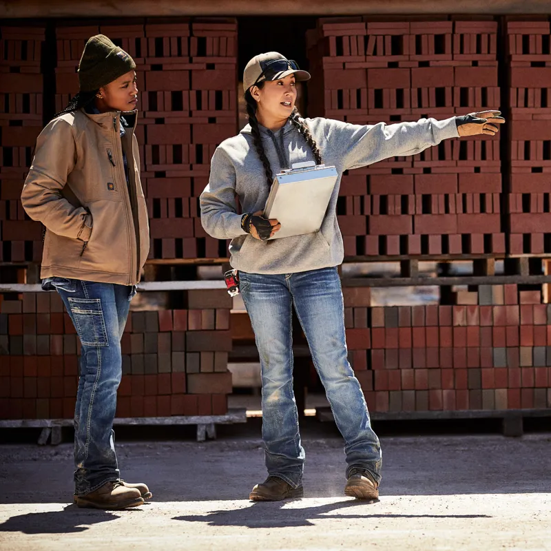 Ariat Rebar Graphic Ladies Hoodie - Heather Grey/Meadowbrook-3