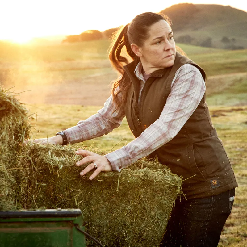 Ariat Rebar DuraCanvas Ladies Insulated Gilet - Wren-3