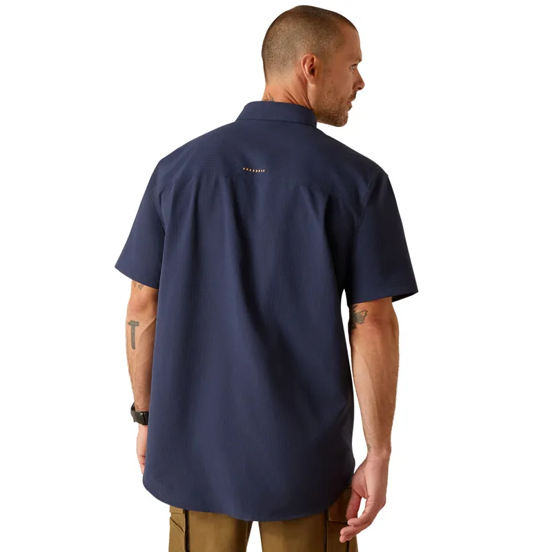 Ariat Rebar Made Tough 360 Airflow Short Sleeve Mens Work Shirt - Navy-1