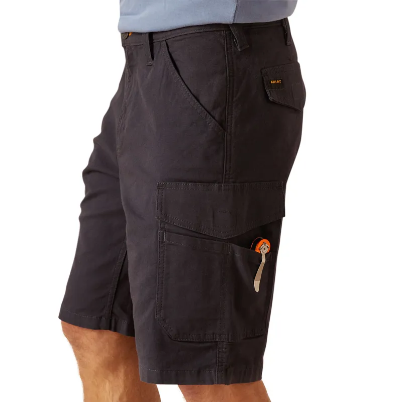 Ariat Rebar Made Tough Mens Cargo Shorts - Charcoal-2