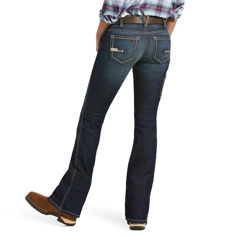 Ariat Rebar Riveter Mid Rise Womens Boot Cut Jeans - Hallow-1