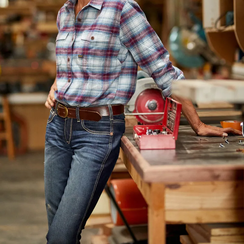 Ariat Rebar Riveter Mid Rise Womens Boot Cut Jeans - Hallow-6