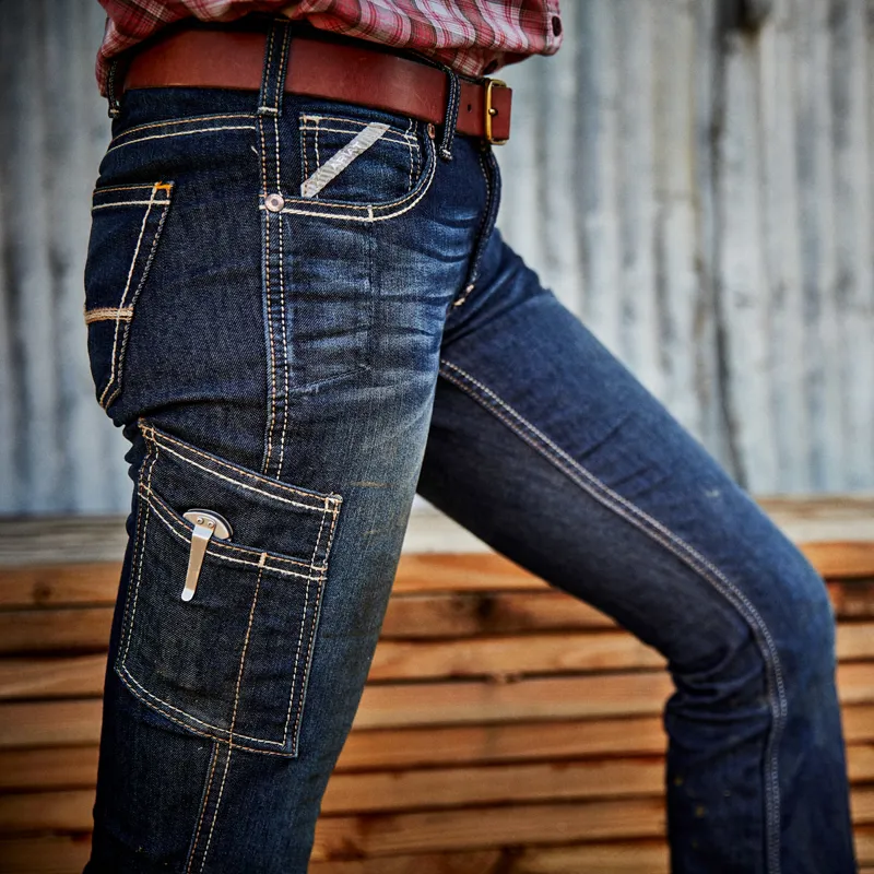 Ariat Rebar Riveter Mid Rise Womens Boot Cut Jeans - Hallow-5