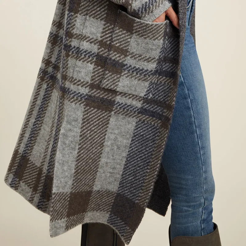 Ariat Country Saratoga Ladies Cardigan - Grey Plaid-5