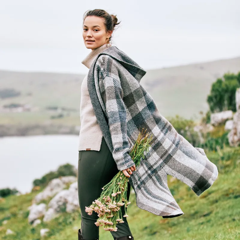 Ariat Country Saratoga Ladies Cardigan - Grey Plaid-11