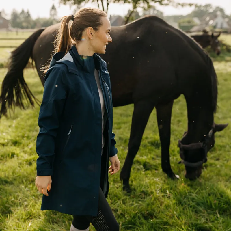 Ariat Coastal Ladies Long Waterproof Jacket - Navy Eclipse-6