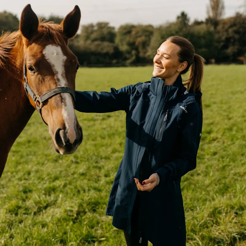 Ariat Coastal Ladies Long Waterproof Jacket - Navy Eclipse-10