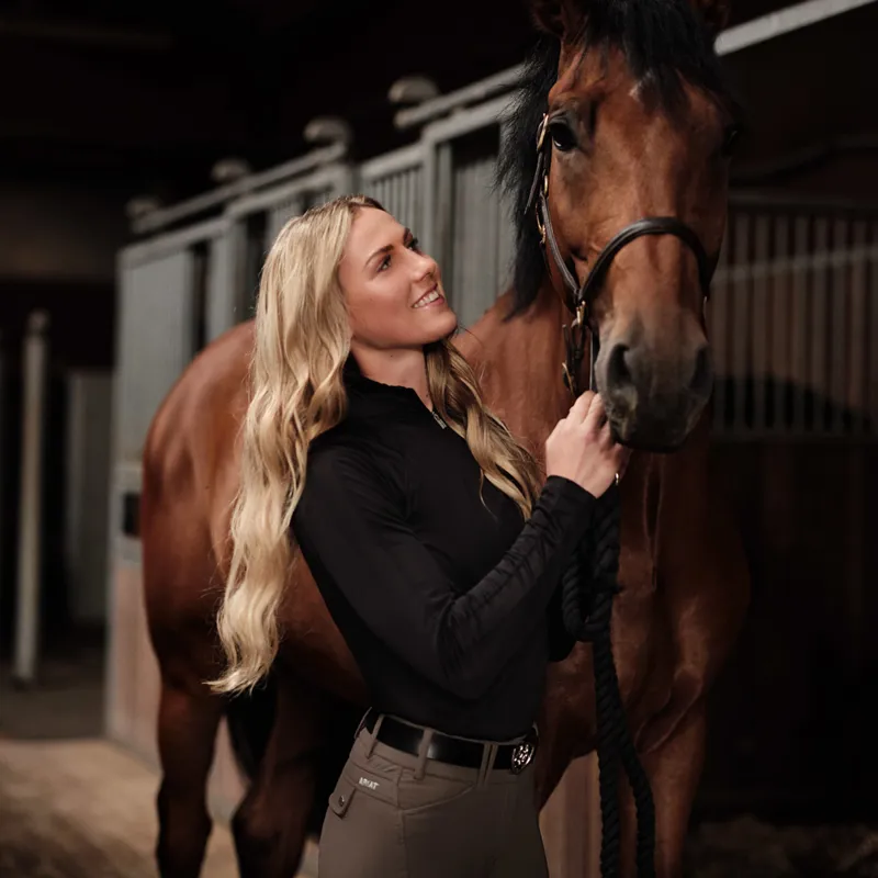 Ariat Sunstopper 3.0 Ladies Base Layer Top - Black-5