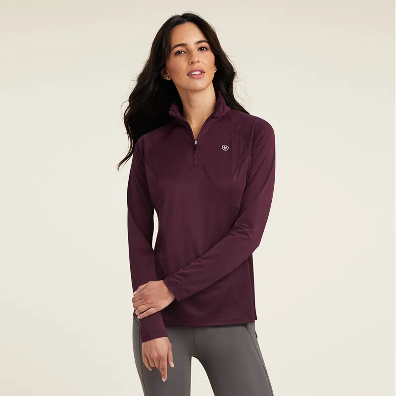 Ariat Sunstopper 2.0 Ladies Base Layer Top - Mulberry