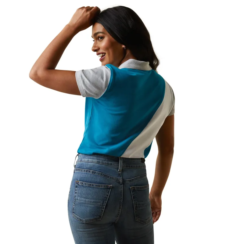 Ariat Taryn Ladies Polo Shirt - Mosaic Blue-1