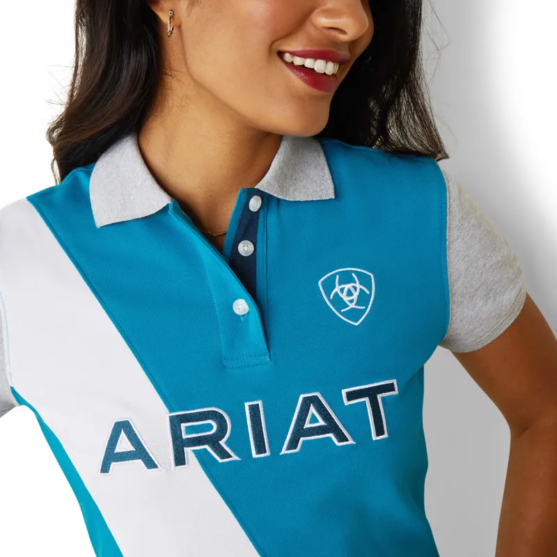 Ariat Taryn Ladies Polo Shirt - Mosaic Blue-2