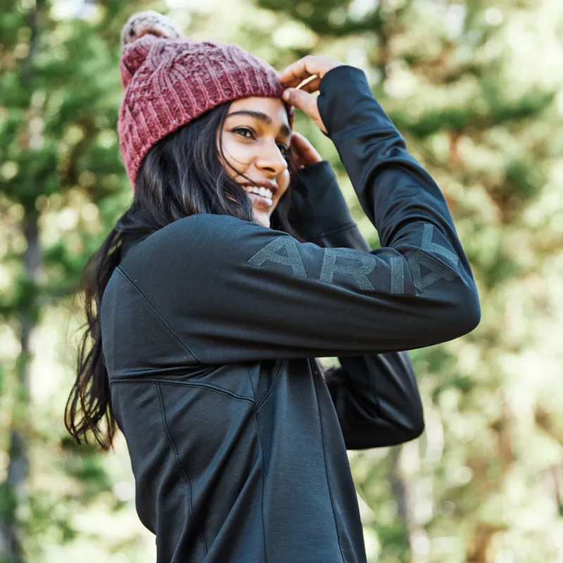 Haut équestre Ariat Tek Cold Series Manches Longues 1/4 Zip Marron Taille XL - Occasion