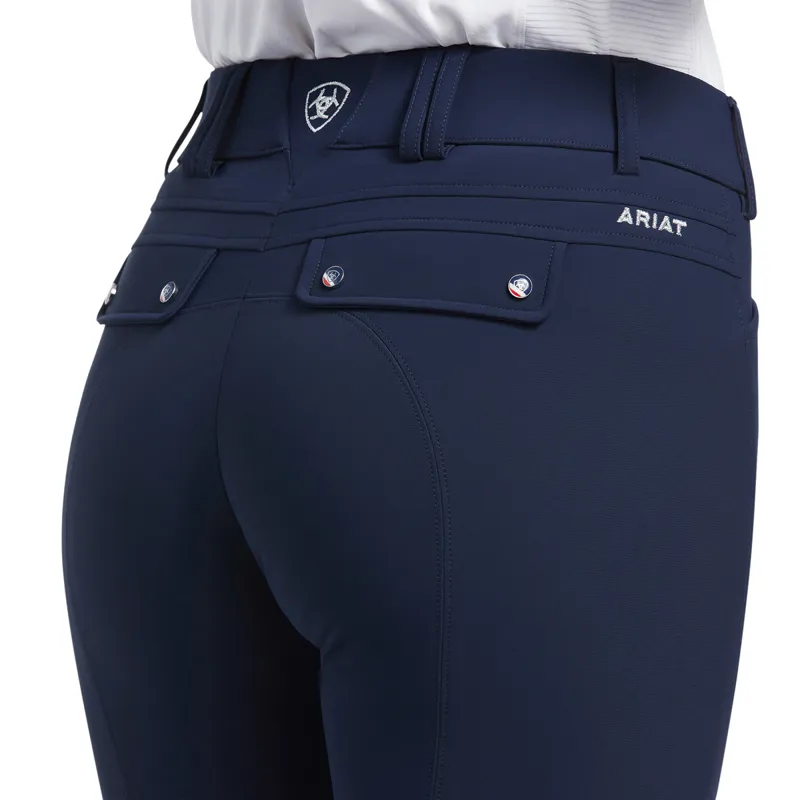 Ariat Tri Factor Grip Knee Patch Ladies Breeches - Navy-3