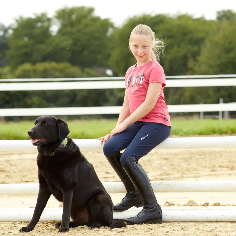 Ariat Tri Factor Grip Full Seat Youth Breeches - Navy-3