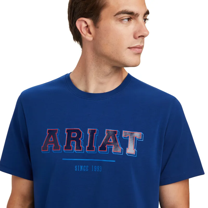 Ariat Varsity Short Sleeve Mens Tee - Estate Blue-2