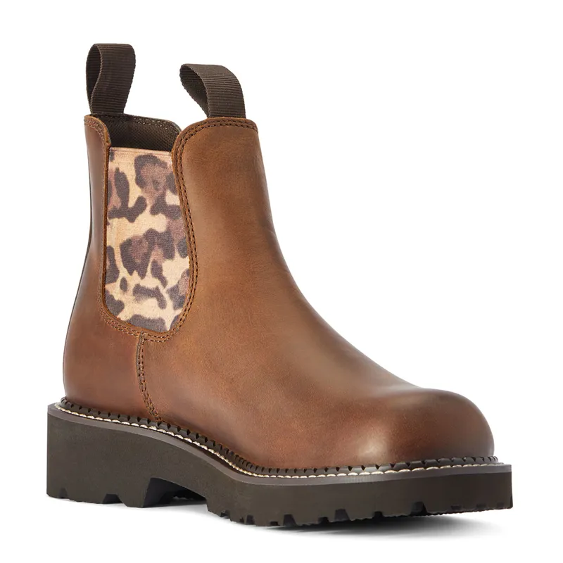 Ariat Fatbaby Twin Gore Ladies Boots - Tan Leopard Gore