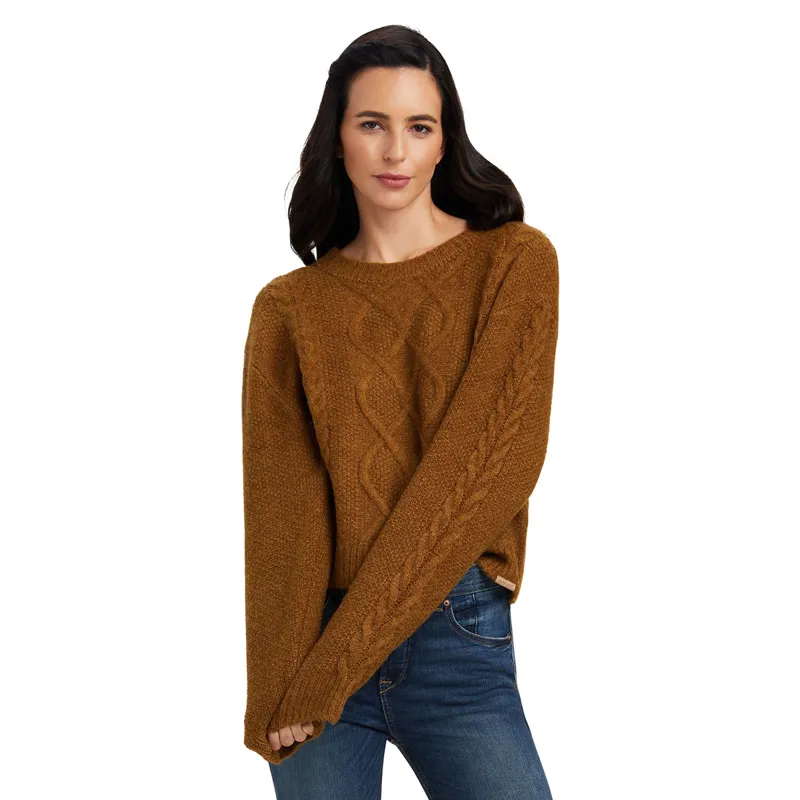 Ariat Country Winter Quarter Ladies Sweater - Chestnut