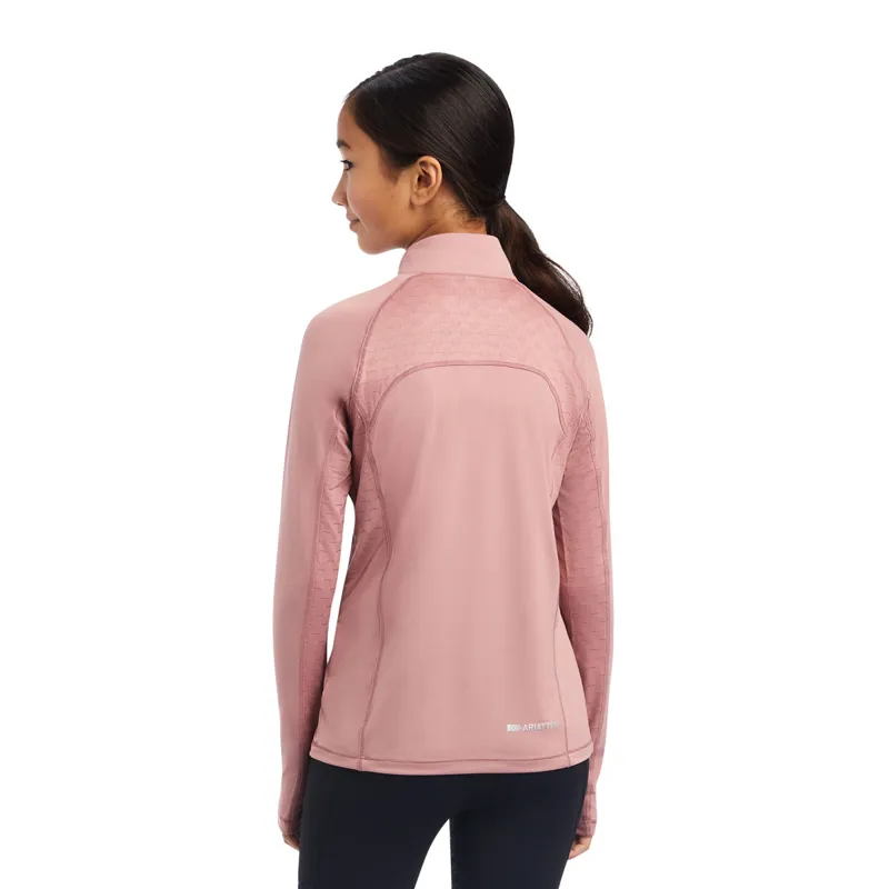 Ariat Lowell 2.0 1/4 Zip Junior Girls Base Layer - Nostalgia Rose-1