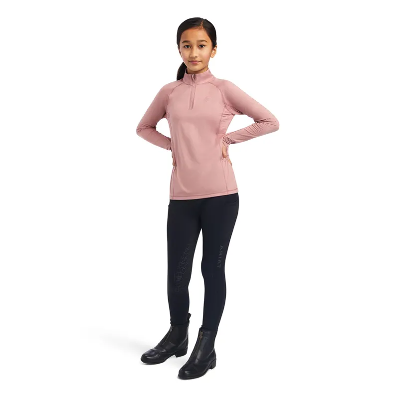 Ariat Lowell 2.0 1/4 Zip Junior Girls Base Layer - Nostalgia Rose-2