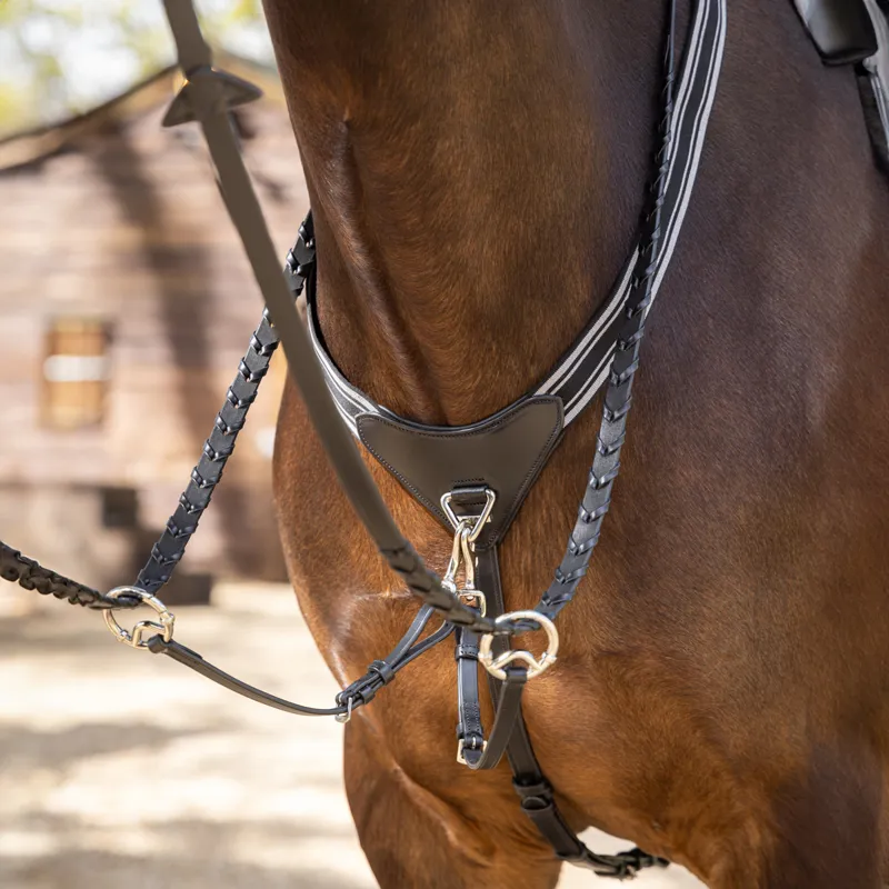 LeMieux Arika Elasticated Breastplate - Black/Silver-1