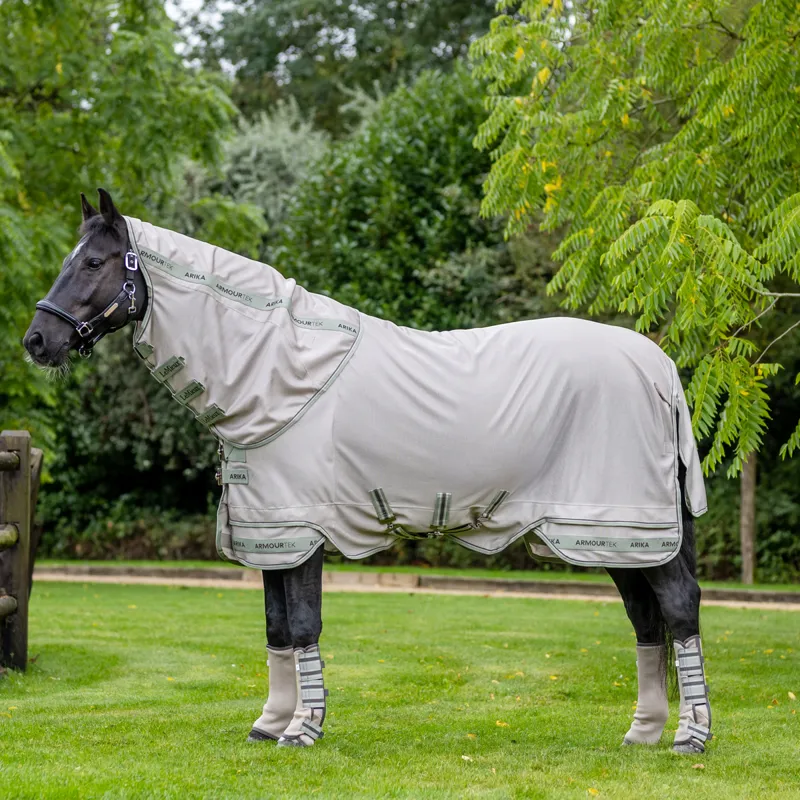 LeMieux Arika Armour-Tek Detachable Neck Fly Rug - Stone-2