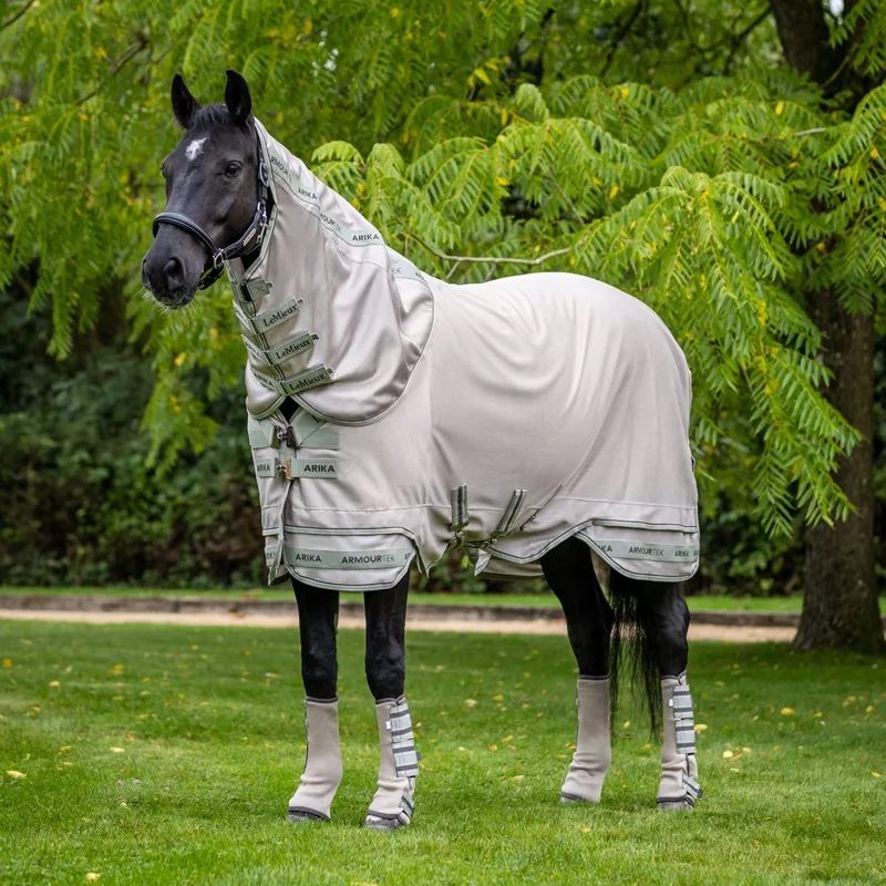 LeMieux Arika Armour-Tek Detachable Neck Fly Rug - Stone-1