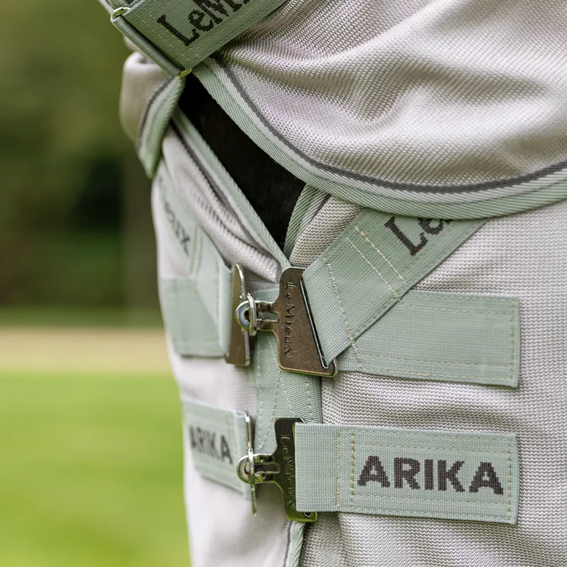 LeMieux Arika Armour-Tek Detachable Neck Fly Rug - Stone-3