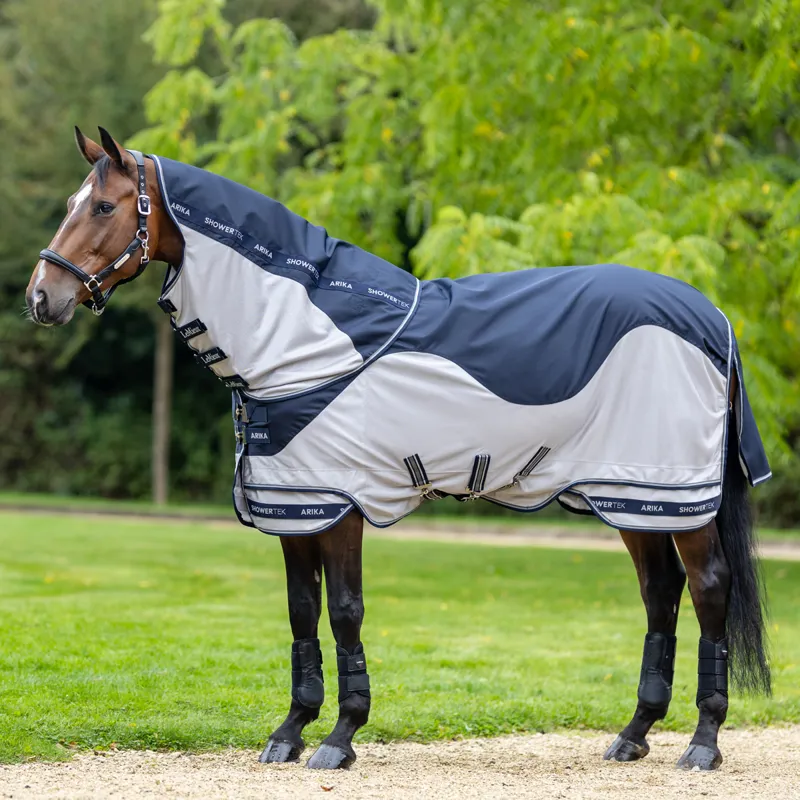 LeMieux Arika Shower-Tek Waterproof Detachable Neck Fly Rug - Grey