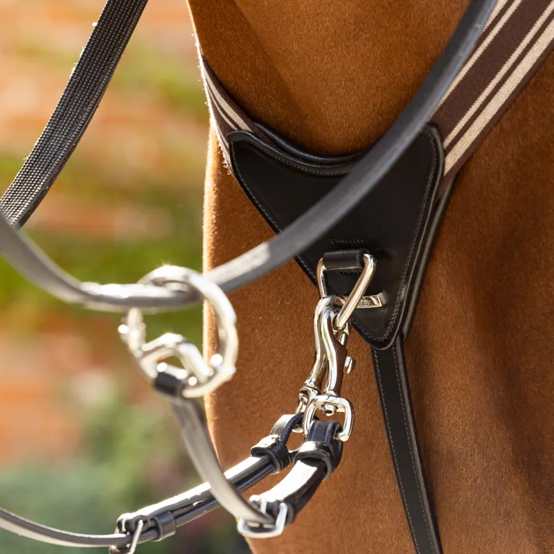 LeMieux Arika Elasticated Breastplate - Brown/Silver-3