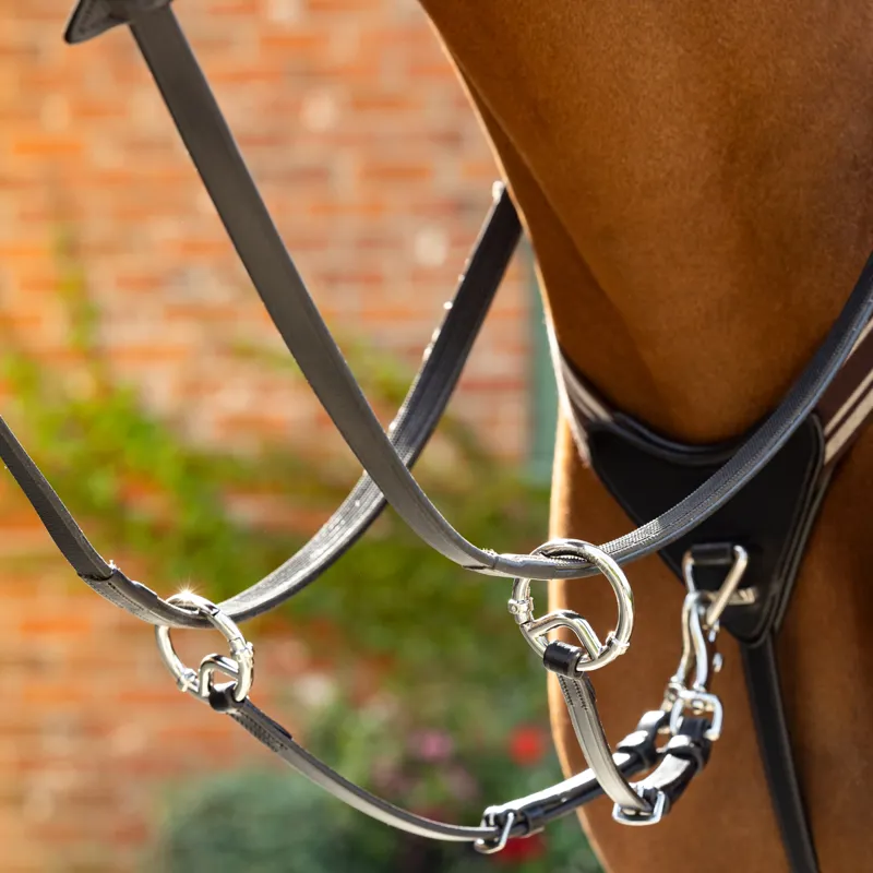 LeMieux Arika Elasticated Breastplate - Brown/Silver-2