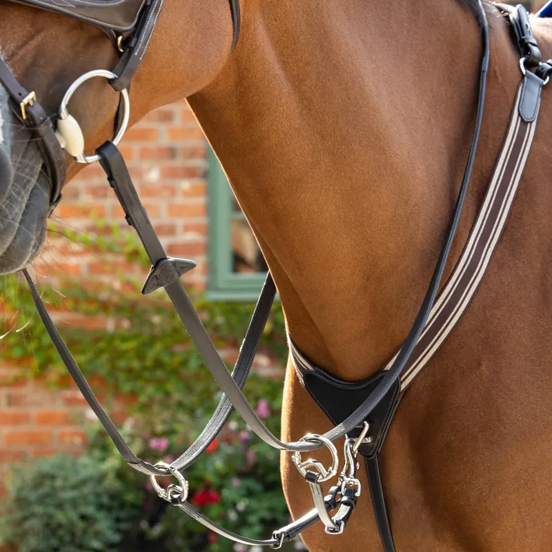 LeMieux Arika Elasticated Breastplate - Brown/Silver-1