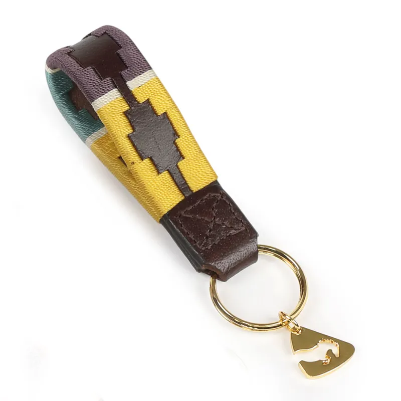 Aubrion Polo Keyring - Yellow/Dark Green/Purple