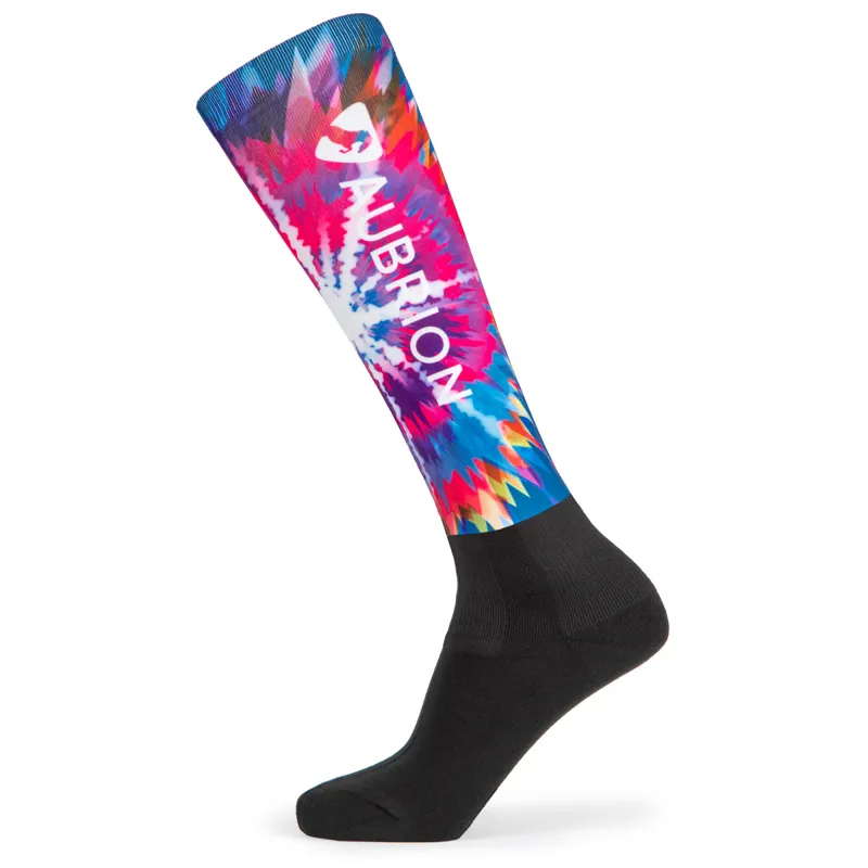 Aubrion Hyde Park Tall Riding Socks - Pink Tie Dye