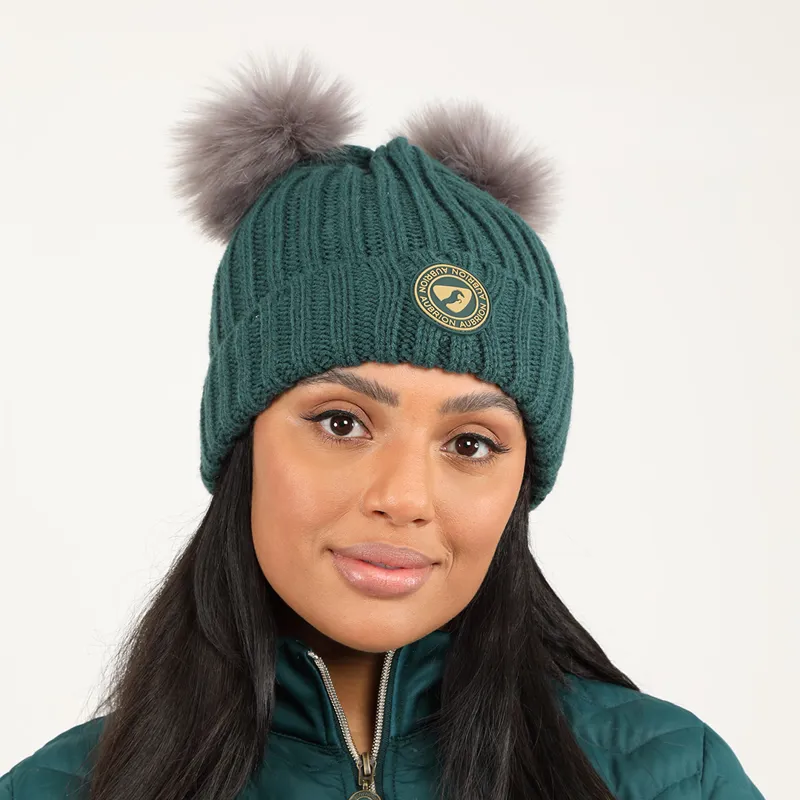 Aubrion Kennington Double Bobble Hat - Dark Green-1
