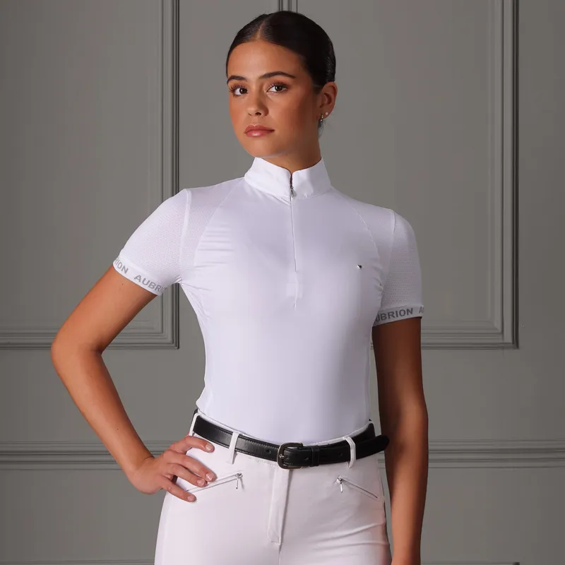 Aubrion Newbel Short Sleeve Ladies Show Shirt - White-1