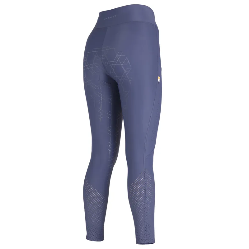 Aubrion Optima Air Full Grip Ladies Riding Tights - Navy-2