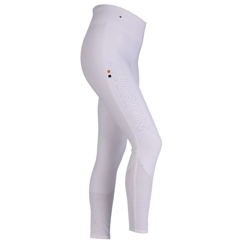 Aubrion Optima Air Full Grip Ladies Competition Riding Tights - White