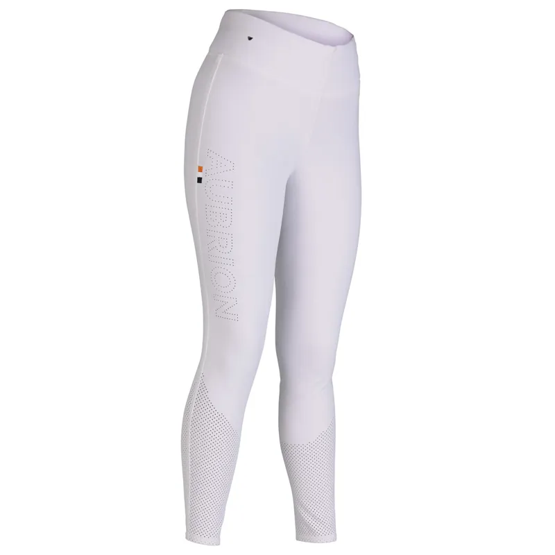 Aubrion Optima Air Full Grip Ladies Competition Riding Tights - White-3