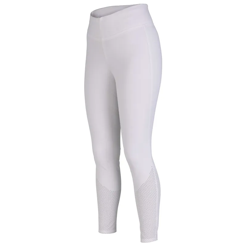 Aubrion Optima Air Full Grip Ladies Competition Riding Tights - White-2