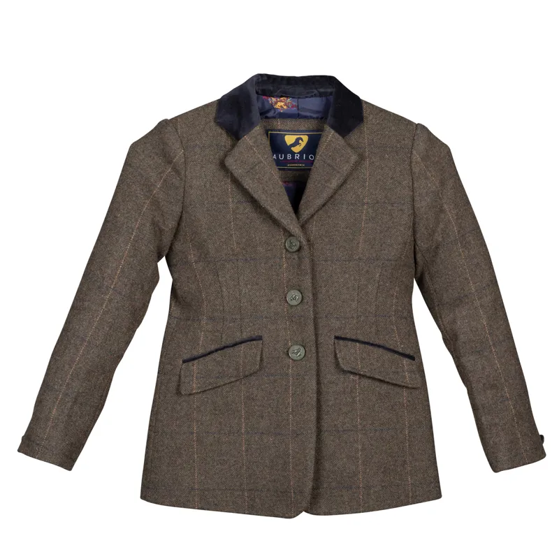 Aubrion Saratoga Childs Tweed Show Jacket - Green Check