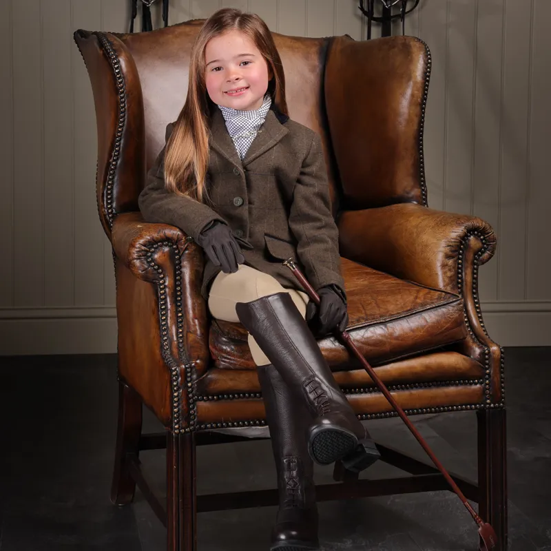 Aubrion Saratoga Childs Tweed Show Jacket - Green Check-2