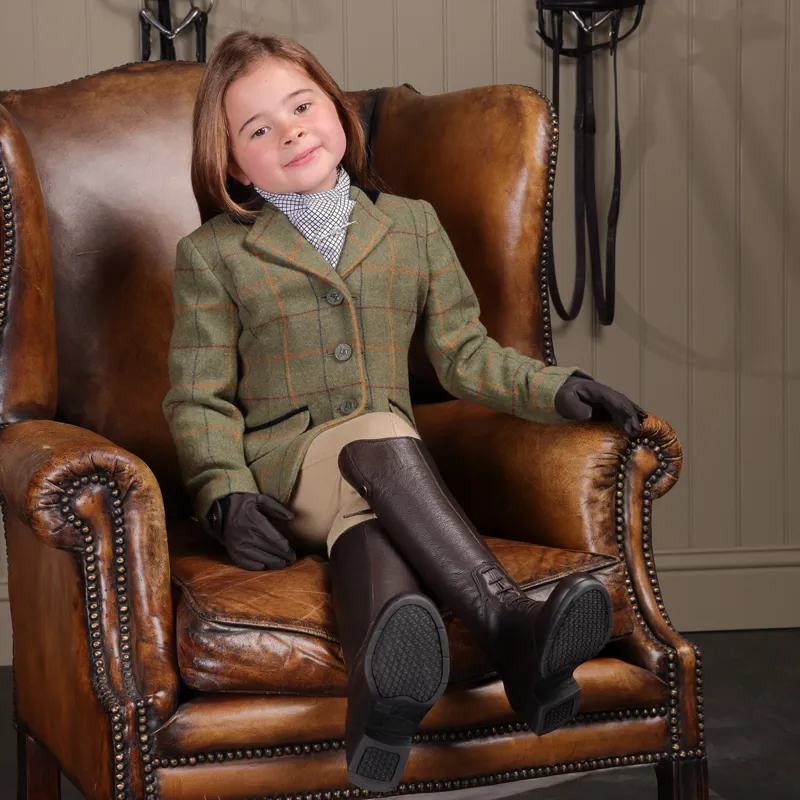 Aubrion Saratoga Childs Tweed Show Jacket - Red/Yellow/Blue-2