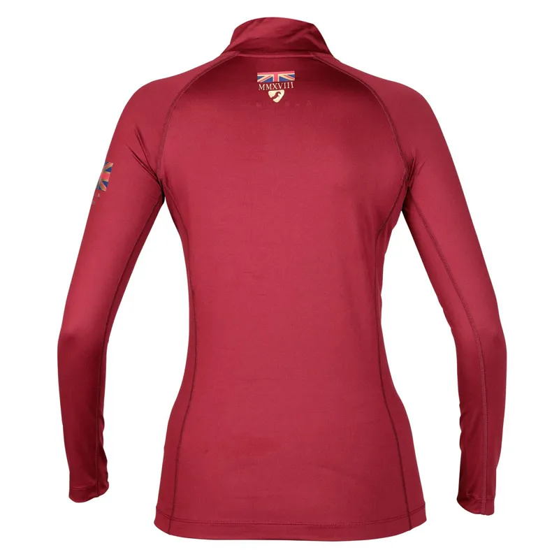Aubrion Team Long Sleeve Ladies Base Layer - Burgundy-1