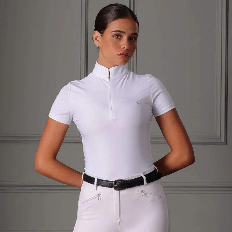 Aubrion Walston Short Sleeve Ladies Show Shirt - White-1