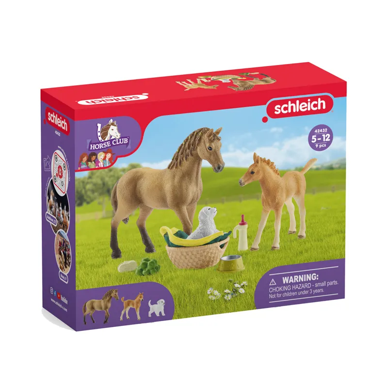 Schleich Horse Club Sarah's Baby Animal Care Toy Set-2