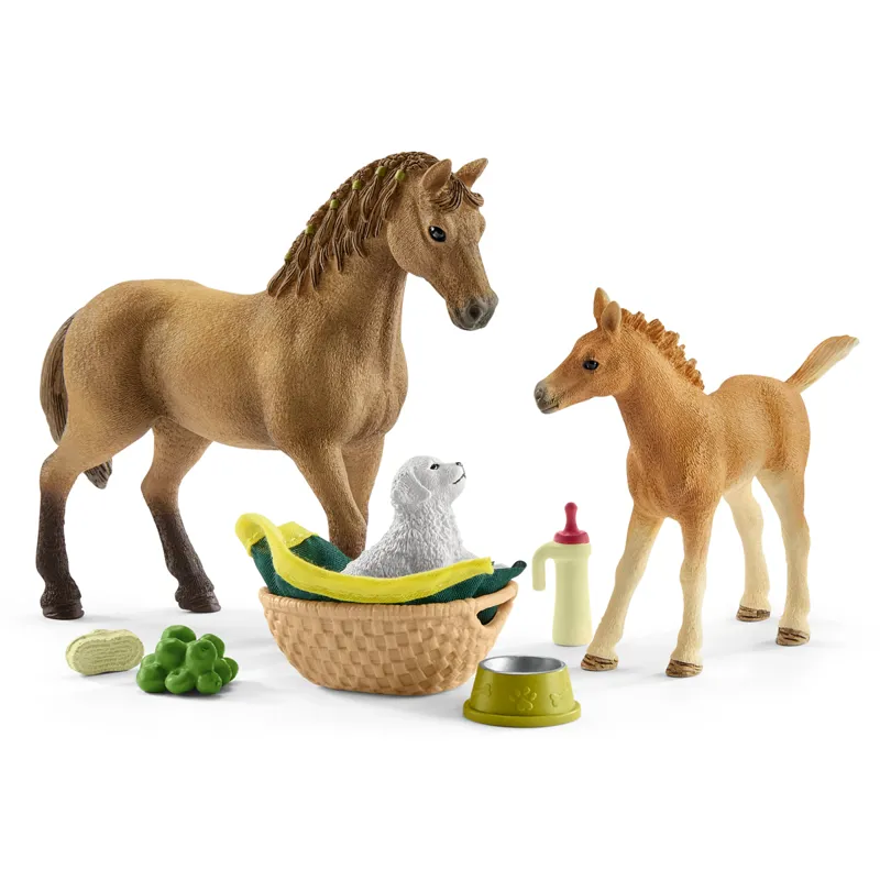 Schleich Horse Club Sarah's Baby Animal Care Toy Set