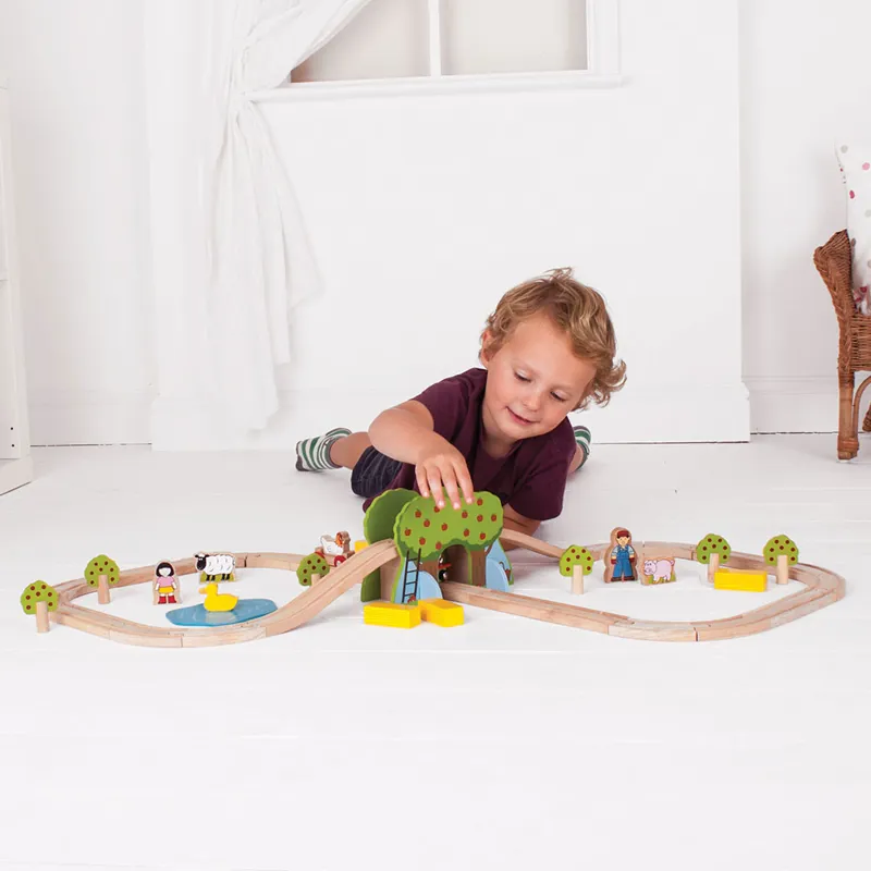 Bigjigs Rail Farm Wooden Train Set-2