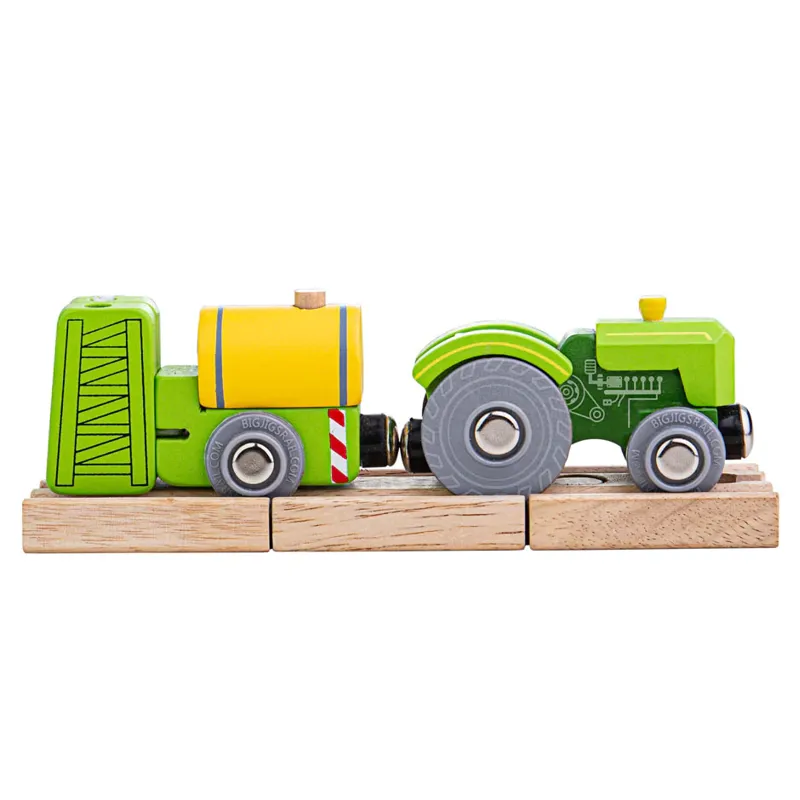 Bigjigs Rail Farm Tractor and Crop Sprayer - Green