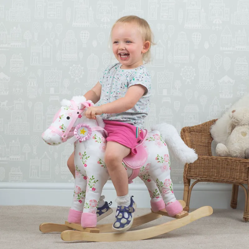 Bigjigs Ride On Rocking Horse - Floral-1